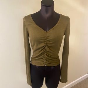Nordstrom BP olive green top size S